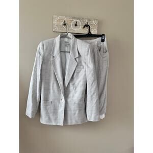 Christopher Vintage Women's Houndstooth Suit Jacket Skirt Set